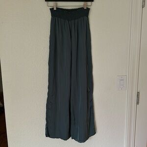 Chaser brand wide leg satin flowy pants large elastic waistband